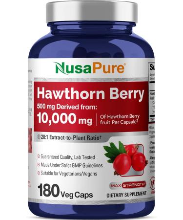 Hawthorn Berry 10,000mg per Caps 180Vcaps Extract 20:1 500mg Non-GMO Gluten Free - Buy Online on GoSupps.com
