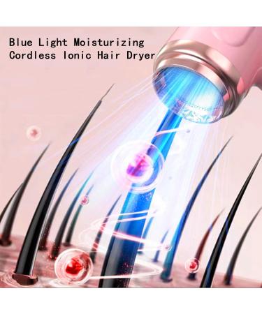 Handheld Cordless Hair Dryer w/Hot & Cold Wind USB Rechargeable Cordless Hair Dryer Portable Travel Blowdryer for Outdoor Indoor Pink - Buy Online on GoSupps.com