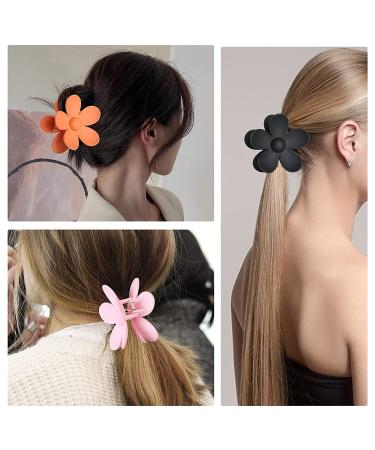 9PCS Flower Hair Clips & Jaw Clamps for Women - Non Slip Hair Catch Barrettes in 9 Colors - Large Claw Clips for Thick Hair - Multicolour Headwear Accessories - Buy Online on GoSupps.com