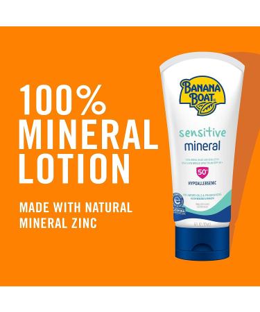 Banana Boat Mineral SPF 50 Sensitive Skin Sunscreen Lotion - 6oz | Reef Friendly - Buy Online on GoSupps.com
