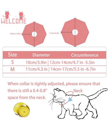 Cute Cat Cone Collar - Soft Polyester Padded Recovery Cone for Cats After Surgery, Anti-Lick Protection - Pink, Small - Buy Online on GoSupps.com