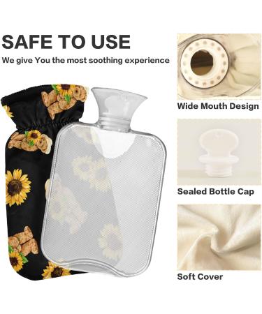 Cute Bear & Sunflower Heat Bottle - 2L Hot Water Bag for Pain Relief & Comfort - Buy Online on GoSupps.com