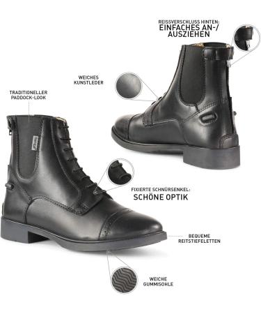 HORZE Children's Kilkenny Riding Boots | Jodhpur Boots for Girls | Black Size 35 - International Shipping Available - Buy Online on GoSupps.com