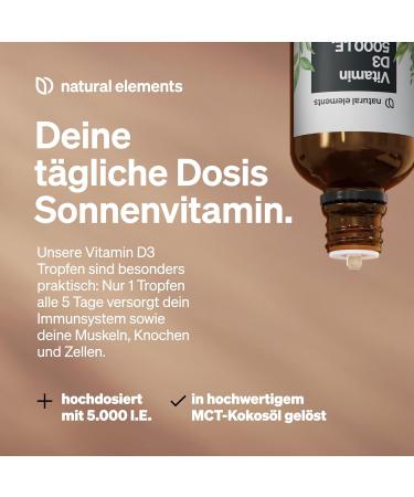 Vitamin D3 Liquid Drops - 5000 IU per Drop - 50ml in MCT Oil - Laboratory Tested - High Dose Vitamin Supplement for Immune Health - Buy Online on GoSupps.com