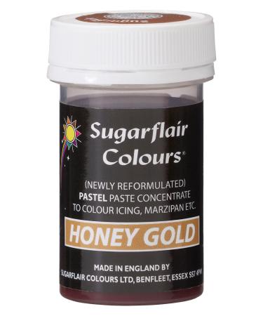 Sugarflair Honey Gold Pastel Food Colouring Paste Highly Concentrated for Use with Sugar Pastes Buttercream Royal Icing or Cake Mix Subtle Colour Dye - 25g