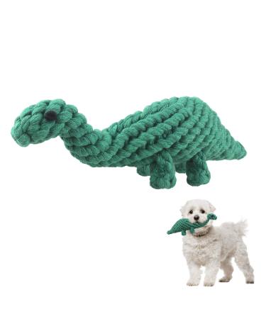 MEKEET Dog Chew Toys Puppy Toys - Dinosaur Dog Toy Natural Cotton Dog Rope Toys Avoiding Puppy Boredom Anxiety Teeth Training Cleaning Toys Interactive Toy for Small Dogs Green-Dinosaur