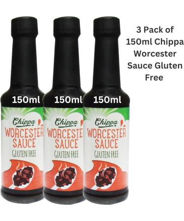 Gluten Free Worcestershire Sauce 3 Pack Bundle Containing Chippa Brand Gluten Free Worcester Sauce 3 x 150ml - Buy Online on GoSupps.com