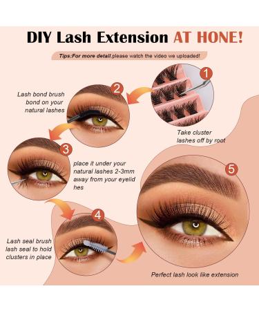 Individual Lash Extension Kit 110pcs 8-16mm D Curl Eye Lash Clusters Women Lash Bond and Seal Glue Strong Hold DIY False Eyelash Extension Applicator Tool Set for Beginner Self Application at Home - Buy Online on GoSupps.com