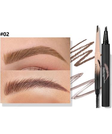 Curved Eyebrow Pen Eyebrow Pencils for Women Teardrop Angled Eyebrow Brush to Brows Waterproof Pencil with 4Principle MicroFork Tip Applicator Lift Natural Eyebrows 02 Brown - Buy Online on GoSupps.com