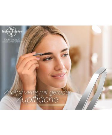 Buy Straight Eyebrow Tweezers - 8 cm 4 mm Plucking Width Stainless Steel Epilator for Precise Grooming | International Shipping - Buy Online on GoSupps.com
