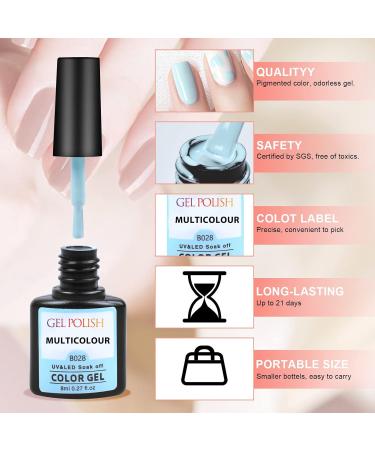 23pcs Glow in the Dark Gel Nail Polish Set with Base, Glossy & Matte Top Coat - Neon Mint, Red, White, Black DIY Gel Kit - Christmas Gift - Buy Online on GoSupps.com