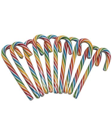 Sweet Flash Rainbow Candy Canes Pack of 10 individually wrapped colorful candy canes 28g. Cheerful rainbow colors. Ideal for Christmas.