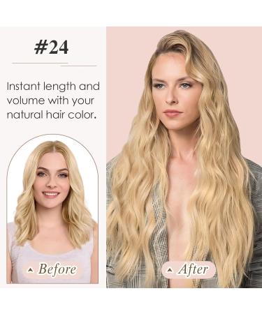 Tess Tape Extensions - Real Human Hair Medium Blonde #24 10 Pcs 18 (45cm) 25g | Remy Tape-In Hair Extensions - Buy Online on GoSupps.com