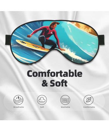 Hawaiian Surfer Wavy Print Sleep Eye Mask Soft Eyeshade for Travel & Naps | Perfect for Men & Women - Buy Online on GoSupps.com
