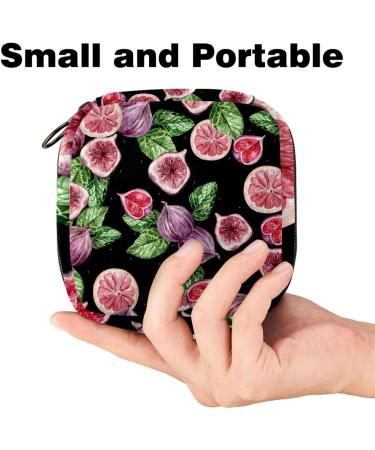 MUOOUM Sanitary Napkin Storage Bag - Fig Leaves Pattern Menstrual Cup Pouch for Feminine Hygiene - Multi-colored - Buy Online on GoSupps.com