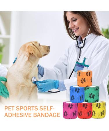 Self-Adhesive Bandage for Pets - 6 Rolls 5cm x 4.5m | Breathable Elastic Wraps for Dogs & Cats - Protects Wrists & Ankles - Buy Online on GoSupps.com