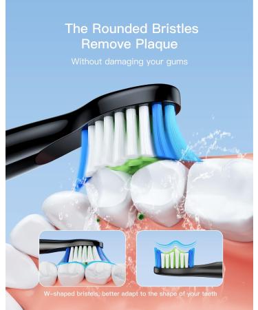 Sonic Electric Toothbrush Replacement Heads - Bitvae Daily D2 Compatible - 4 Pack Black Refills - Buy Online on GoSupps.com