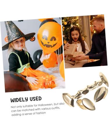 Frcolor Hip-Hop Teeth Grills - Gold Vampire Prosthesis for Adults | Funny Halloween Copper Braces - Buy Online on GoSupps.com