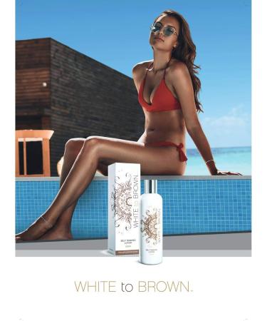 White to Brown Self-Tanning Lotion | Natural Ingredients for a Dark Strip-Free Tan - 250ml - Buy Online on GoSupps.com