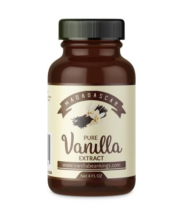 Pure Vanilla Extract - Made with Bourbon Madagascar Vanilla Beans - 4 fl oz  For Baking, Desserts, Home Cooking and Chefs 4 FL Ounces - Buy Online on GoSupps.com
