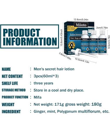  Miioto Miioto Hair Growth Serum Anti-Hair Loss for Men Hair Loss Very Fast Hair Growth Hydrates Roots and Regrowth - Buy Online on GoSupps.com