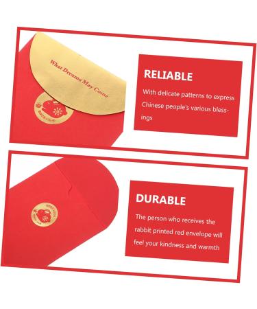Abaodam 48 Pcs Year of The Rabbit Red Envelope Bag Pocket Wallet Gift Card Wallet Cartoon Wallet New Year Money Envelope Chinese Money Packets Chinese Red Envelopes 2023 Zodiac Red Packet - Buy Online on GoSupps.com