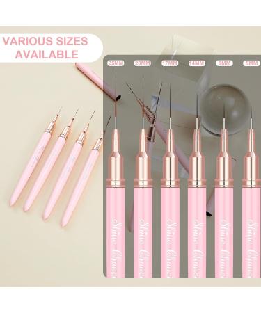 Shince Chance Nail Art Liner Brushes Set 6Pcs Gel Polish Fine Drawing Tools for Nail Art Pink Acrylic Stripping Painting Pens - Buy Online on GoSupps.com