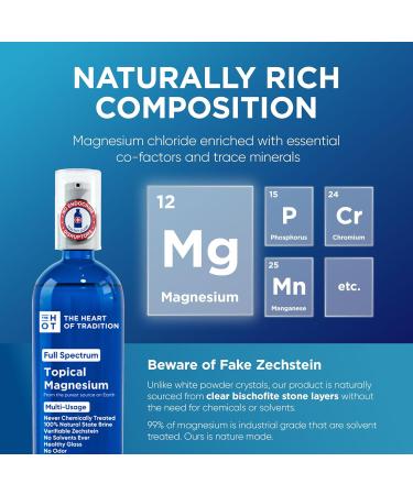 Certified Zechstein Magnesium Chloride Oil 7 fl oz - Fast Absorbing Topical Formula for Better Health - Buy Online on GoSupps.com