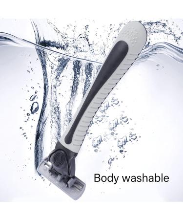 Premium Men's 6-Blade Portable Stainless Steel Razor - Ultimate Shaving Experience - Buy Online on GoSupps.com