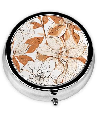 Hibiscus Flowers Mini Round Pill Box | 3 Compartment Travel Pill Organizer | Portable Medicine Case for Home & Office - Buy Online on GoSupps.com
