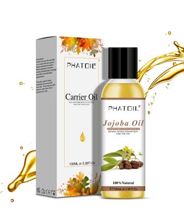 PHATOIL Jojoba Oil 100ML 100% Pure and Cold Pressed Jojoba Carrier Oils for Essential Oils Diffuser Humidifier Aromatherapy Jojoba Oil 100 ml (Pack of 1)