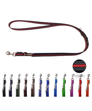 Dog linen adjustable / Double linen for medium and large dogs / 2m / 2.40m / 2.80m / 3.50m / 5m (black-red 5m) 5m black and red