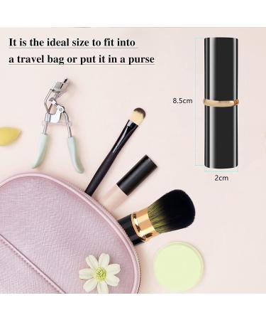 Xinsuo 2-Piece Travel Makeup Brush Set | Powder & Liquid Foundation Brushes for Loose Powder & Cream | Black & Pink - Buy Online on GoSupps.com