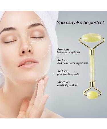 Geeric Gua Sha & Jade Roller Set - Natural Green Facial Massager for Fine Lines Edema & Eye Swelling Relief - Buy Online on GoSupps.com