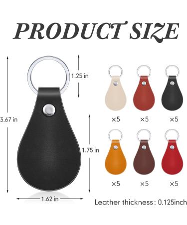 30 Pcs DIY Leather Key Fob Kit with Rivets & Rings for Engraving - Multi Colors - Buy Online on GoSupps.com