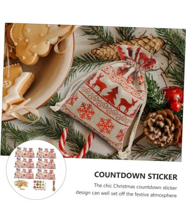 Alipis 1 Set Christmas Calendar Christmas Banner Wooden Decor Xmas Favor Bags Cotton Small Cloth Bag - Buy Online on GoSupps.com