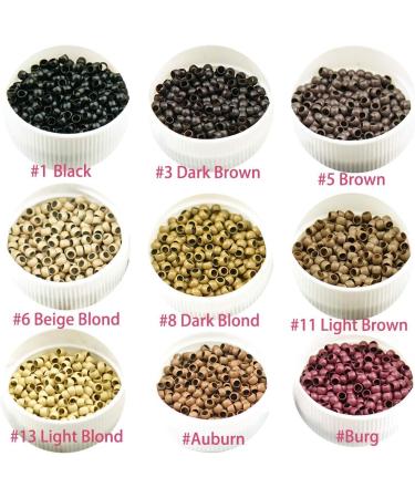 KOCONI 1000PCS Brown Micro Rings Copper Nano Extension Beads 3mm #5 Brown - Pack of 1 | Hair Extension Beads Rings Micro Nano Beads 1000 Count - Buy Online on GoSupps.com