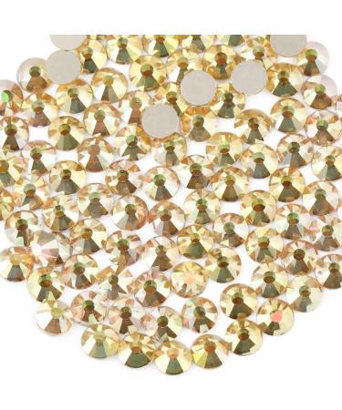 Beadsland 288 pieces flat back rhinestones nail crystals rhinestones for nails metal gold SS30 (6.4-6.6mm) metal gold SS30/288PCs