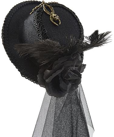 Steampunk Hair Clip Vintage Steampunk Lace Veil Hair Pieces | Chic Headwear Unique Gothic Hair Accessories with Small Hat for Masquerade Role Costume - Buy Online on GoSupps.com