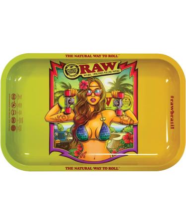 RAW Rolling Tray - Brazil Girl 2 Includes American Rolling Club Scoop Card - Buy Online on GoSupps.com