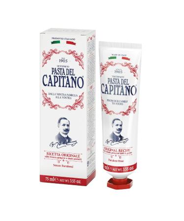 Pasta del Capitano 1905 original recipe toothpaste for a safe and fragrant smile unmistakable taste with clove leaves frizzy and cinnamon 100% made in Italy 75 ml tube - Buy Online on GoSupps.com