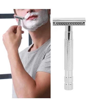 Ergonomic Silver Safety Razor for Men - Ideal for Home Travel & Hotels | Ultimate Shaving Experience - Buy Online on GoSupps.com