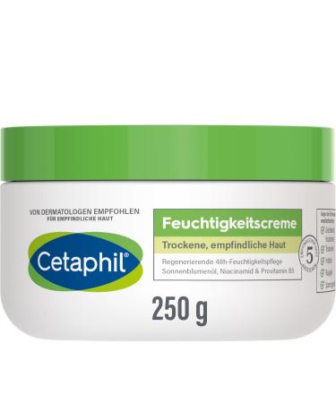 Cetaphil moisturizer 250g for dry sensitive skin intensively gives 48h moisture and strengthens resistance with vitamin B3 provitamin B5 sunflower oil almond oil glycerous almond 250 g (1 Pack)