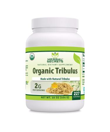 Herbal Secrets Organic Tribulus Powder Supplement | 2 G Per Serving | 16 Oz (454 G) | Non-GMO | Gluten Free | Made in USA