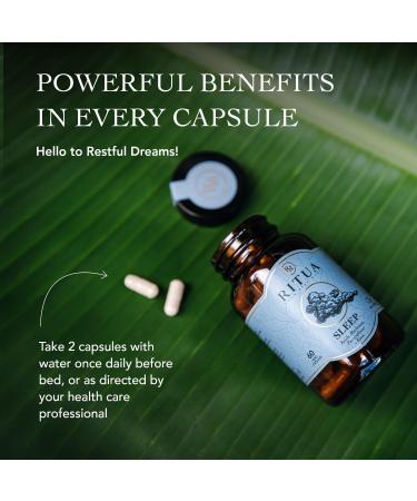 RITUA Wellness Natural Sleep Supplement Deep Sleep Aid Mushroom Supplement with Kava Powder Reishi Mushroom and Passionflower Extracts Alternate to Sleep Gummies Promotes Relaxation 60 Capsules - Buy Online on GoSupps.com