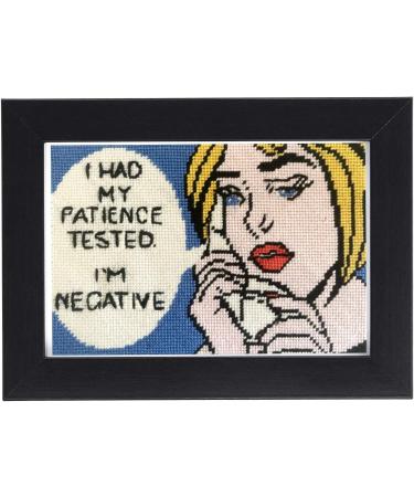 I Had My Patience Tested Needlepoint Kit for Adults - 18 Count Mono Canvas, Premium Silk Threads, Funny Design, How-to Instructions - Buy Online on GoSupps.com