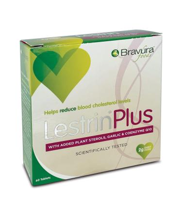Lestrin Plus 60 tablets Single Pack - Vanilla Flavour Food Supplement with Plant Sterols Supports Healthy Blood Cholesterol Levels With Added Supplements Garlic Extract & CoQ10 - Vegan & Vegetarian Lestrin Plus 60 Count (Pack of 1)