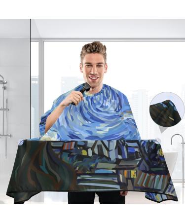 Waterproof Barber Cape - Starry Night Cheetah Haircut Bib for Men & Women | Unisex Hair Cutting Cape - Buy Online on GoSupps.com