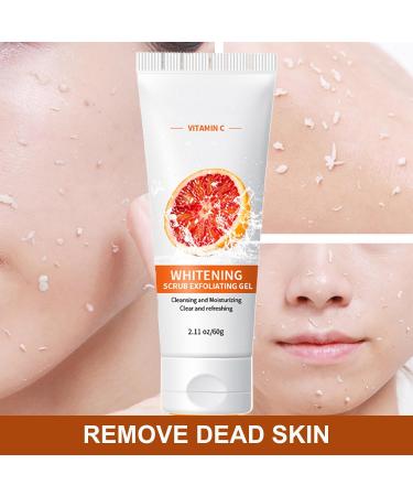 Orange Exfoliating Whitening Gel Vitamin C Face Exfoliator Scrub Whitening Scrub Exfoliating Gel Deep Cleansing Exfoliating Face Wash Exfoliating Face Scrub For Men & Women Face Body Skin - 60g - Buy Online on GoSupps.com