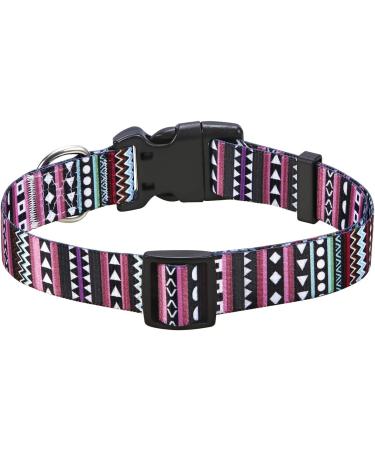 Mihqy Bohemian Purple Dog Collar - Adjustable Soft & Comfortable for Small Medium Large Dogs (XS: 20-30 cm Neck) - Floral & Geometric Design - Buy Online on GoSupps.com